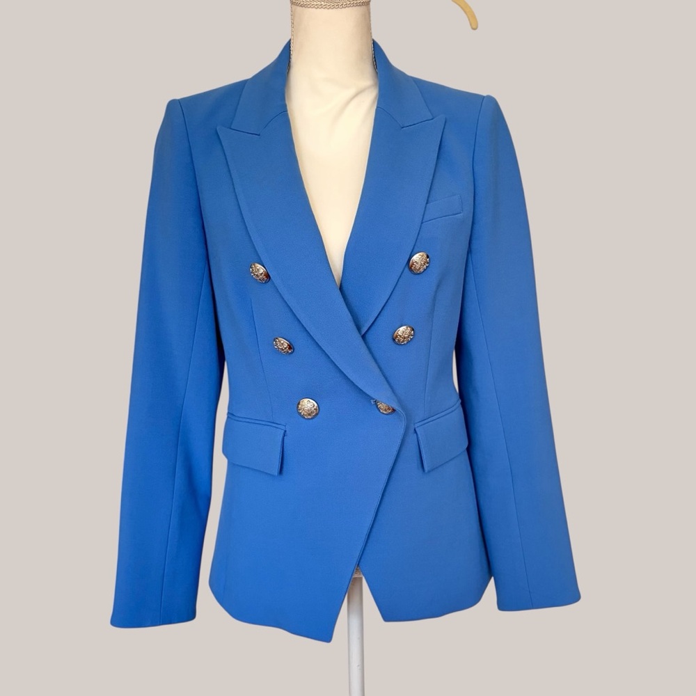 Veronica Beard Miller Dickey Jacket Tailored Double Breasted Blazer Bluebell 8 - Picture 3 of 12